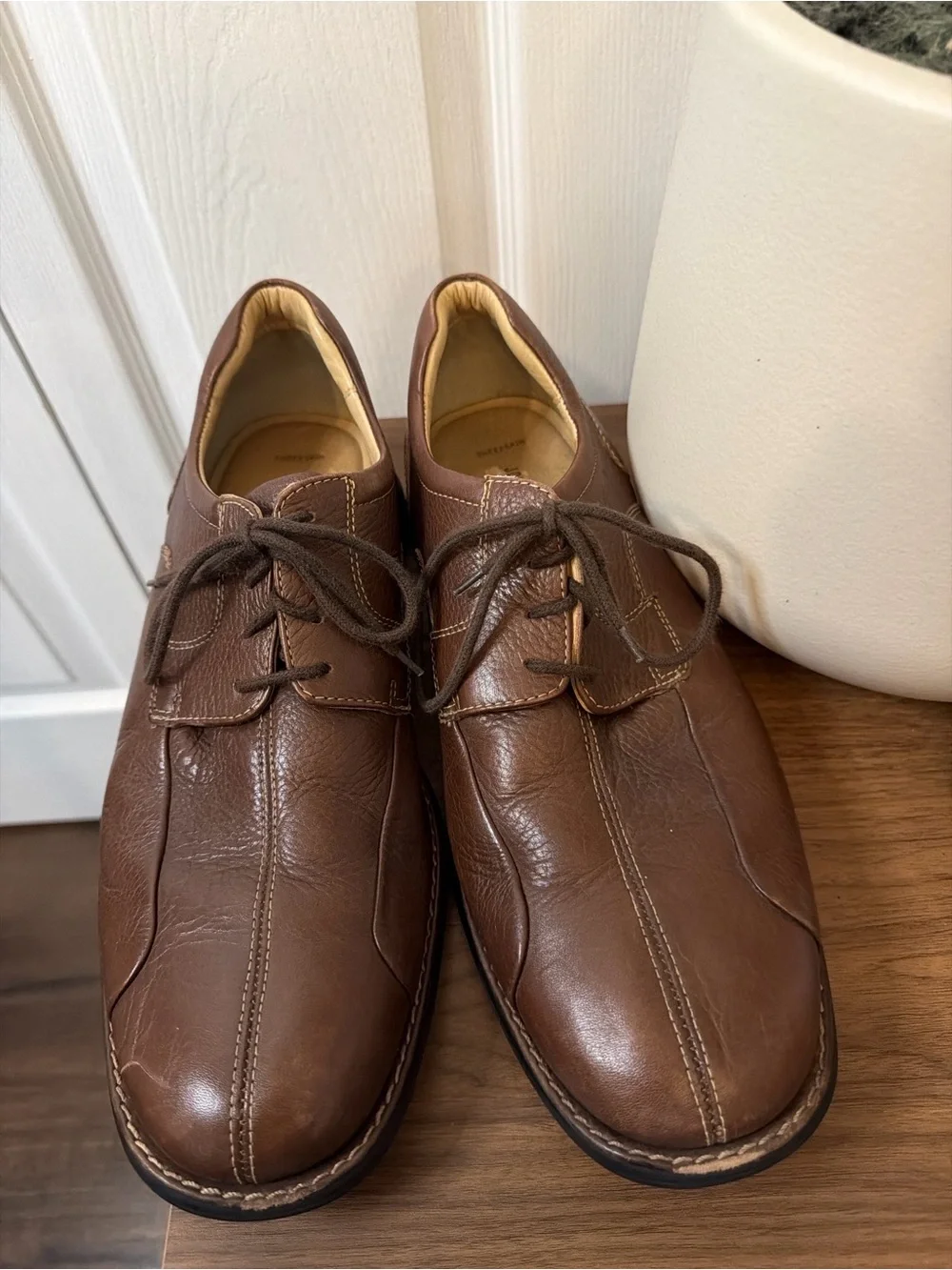 Johnston & Murphy Men’s 11 M Brown Leather Split Toe Oxford Dress Shoes
